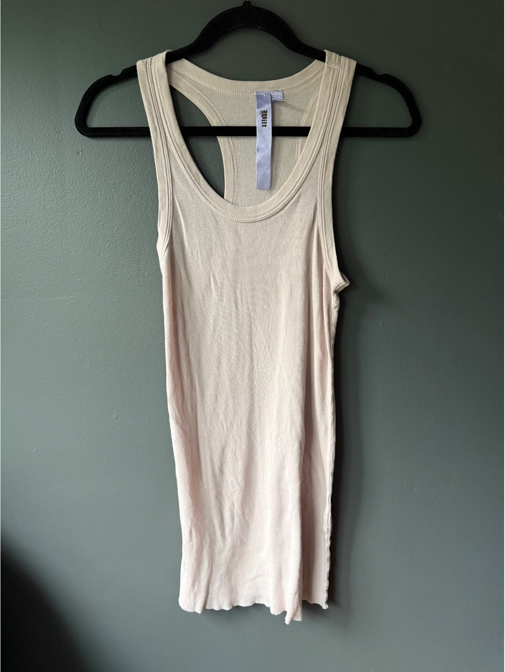 Wilt Pale Pink Ribbed Racerback Tank Top Size L